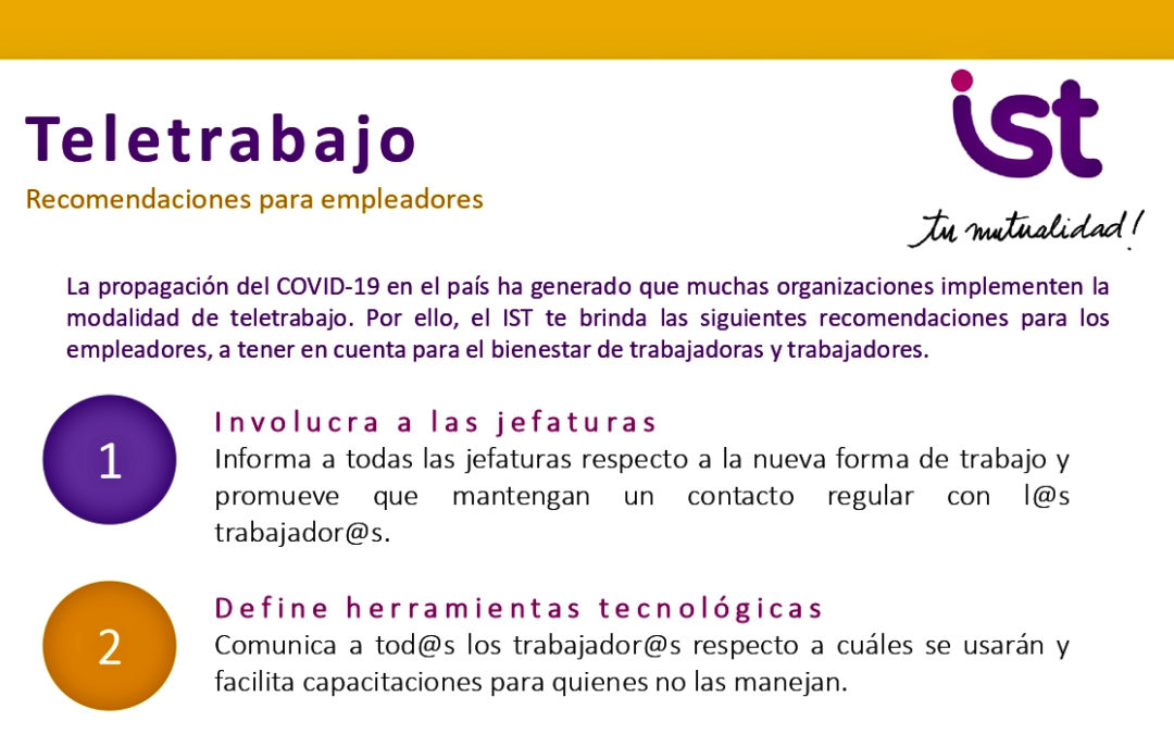 CoVID-19: Teletrabajo, recomendaciones para empleadores