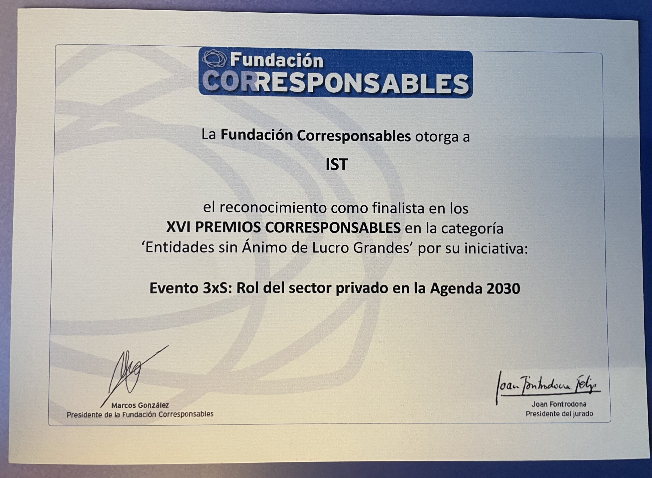 diploma premio corresponsables